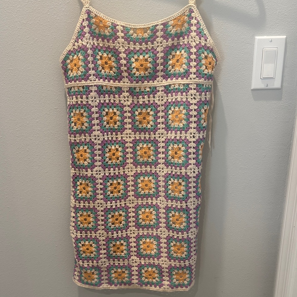 Zara Multicolor Crochet Dress